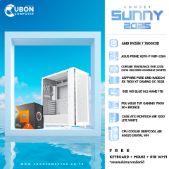 COMSET SUNNY 03 คอมประกอบ CPU AMD RYZEN 7 7800X3D / X670-P WIFI-CSM / 32GB / 1TB / 750W