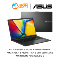 ASUS Vivobook Go 15 M1504FA-NJ366W NOTEBOOK (โน๊ตบุ๊ค) AMD Ryzen 3 7320U / RAM 8 GB / SSD 512 GB / WIN 11 HOME / ประกันศูนย์ 2 ปี