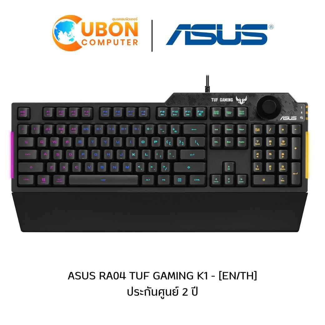 ASUS ゲーミングキーボード RA04 TUF GAMING K1/JP 専用ボリュームノブ 防水 RGB照明 リストレスト ゲーミングキーボード RA04 TUF GAMING K1⁄JP ブラック [有線 ⁄USB