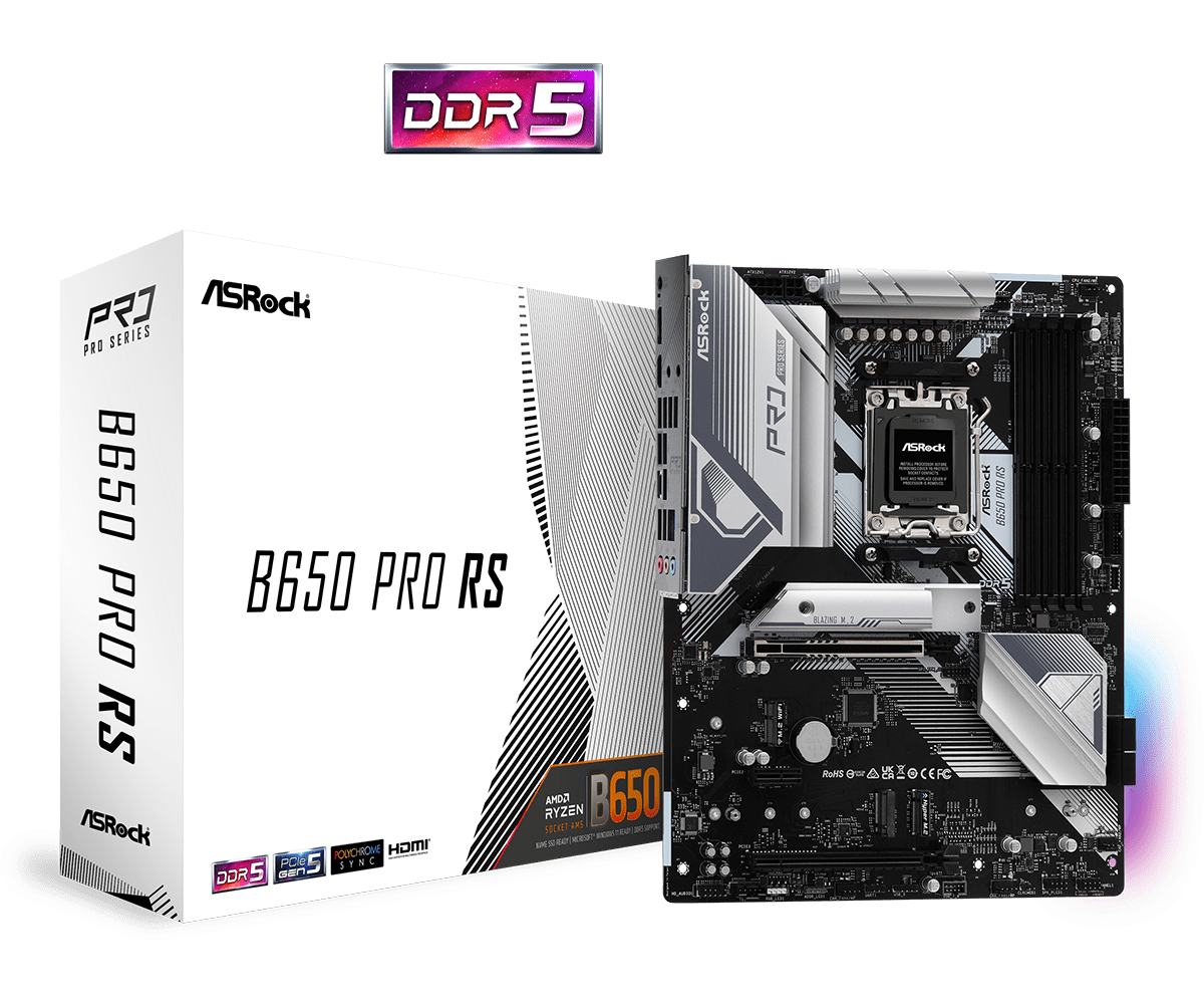 MAINBOARD (เมนบอร์ด) AM5 ASROCK B650 PRO RS ประกันศูนย์ 3 ปี