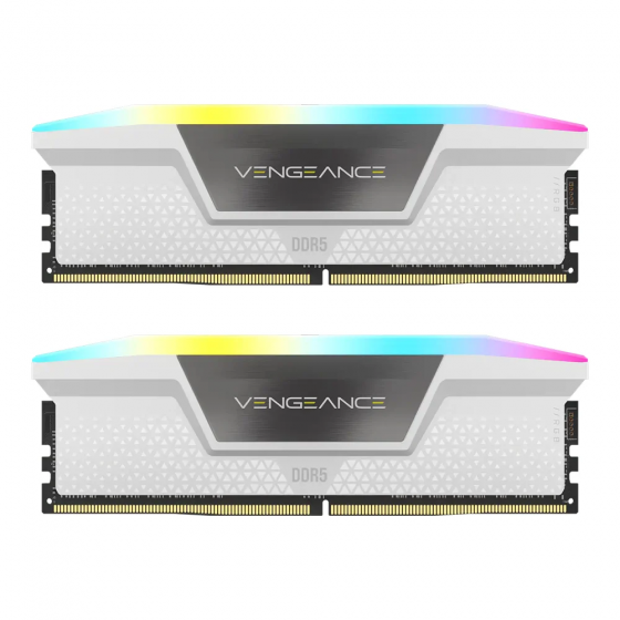 RAM (แรมพีซี) 32GB (16GBx2) DDR5 5600MHz RAM CORSAIR VENGEANCE RGB DDR5 (WHITE) ประกัน LT 