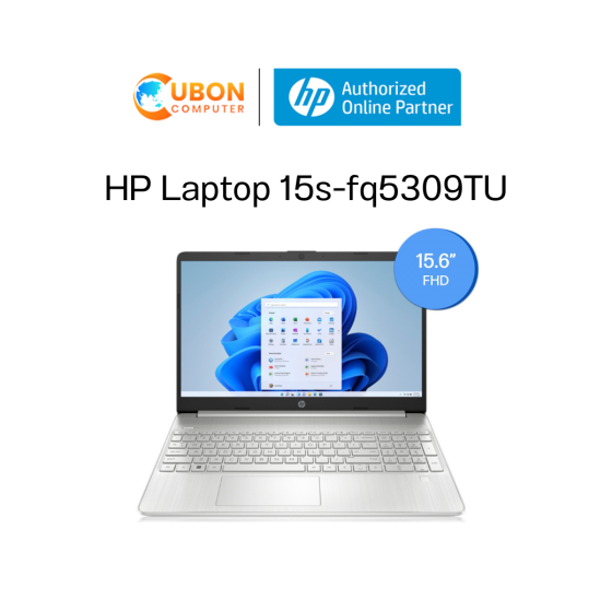 HP Laptop 15s-fq5309TU NOTEBOOK (โน๊ตบุ๊ค) Intel® Core™ i3-1215U  / 8 GB DDR4 / 256 GB / WIN11 + OF ประกันศูนย์ 2 ปี