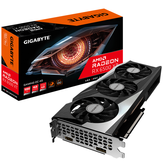 การ์ดจอ GIGABYTE RX 6500XT/4GB GAMING (OC/D6) รับประกัน 3 ปี