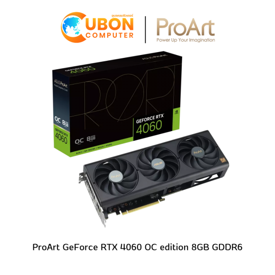 VGA การ์ดจอ ASUS PROART GEFORCE RTX 4060 OC EDITION 8GB GDDR6 ประกันศูนย์ 3 ปี