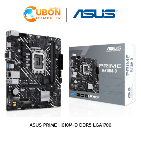 MAINBOARD (เมนบอร์ด) ASUS PRIME H610M-D DDR5 LGA1700 ประกันศูนย์ 3 ปี