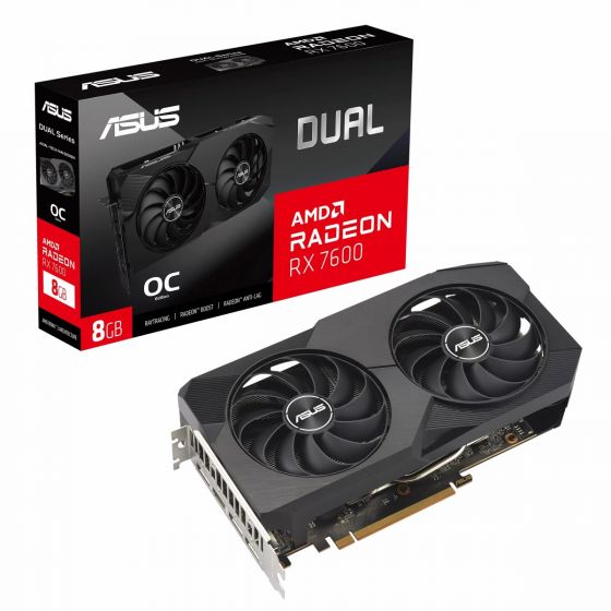 การ์ดจอ VGA ASUS DUAL RADEON RX7600 O8G - 8GB GDDR6