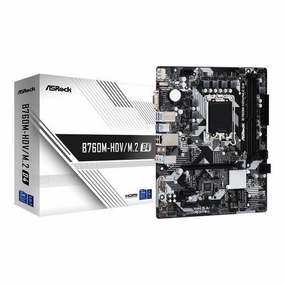 MAINBOARD (เมนบอร์ด) LGA1700 ASROCK B760M-HDV M.2 DDR4 ประกันศูนย์ 3 ปี