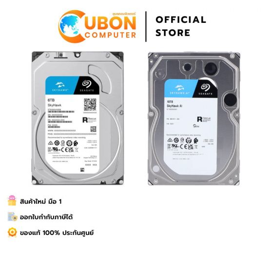 SEAGATE SKYHAWK 6TB/10TB AI HDD CCTV SATA3 - 5 YEARS