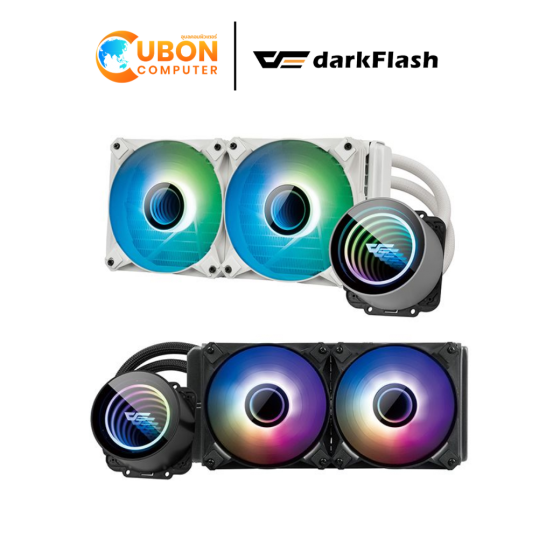 CPU COORLER (ระบบระบายความร้อนด้วยน้ำ) DARKFLASH TWISTER DX240 V2.6 ARGB 240MM FAN (BLACK/WHITE) รับประกัน 3 ปี