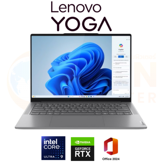LENOVO YOGA 7 14IMH9 83E2002WTA NOTEBOOK TOUCHSCREEN (โน๊ตบุ๊ค) INTEL CORE Ultra 9 185H / RAM 32GB / SSD 1TB / RTX 4060 8GB GDDR6 / TOUCH / WIN 11 + OFF / ประกันศูนย์ 3 ปี OSS