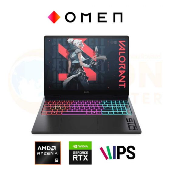 HP OMEN MAX 16-AK0000AX NOTEBOOK (โน๊ตบุ๊ค) AMD RYZEN AI 9 HX 375 / RTX 5080 / 32GB / 1TB / WIN 11 HOME / ประกันศูนย์ 3 ปี OSS