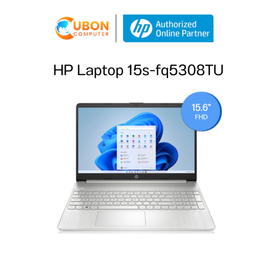 HP Laptop 15s-fq5308TU NOTEBOOK (โน๊ตบุ๊ค) Intel® Core™ i5-1235U  / 8 GB DDR4 / 512 GB / WIN11 + OF ประกันศูนย์ 2 ปี