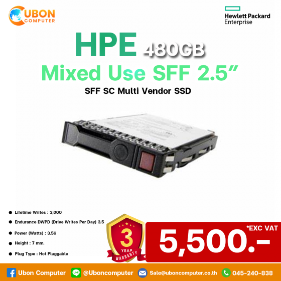 HPE 480GB SATA 6G 2.5" MIXED USE SFF (P18432-B21)