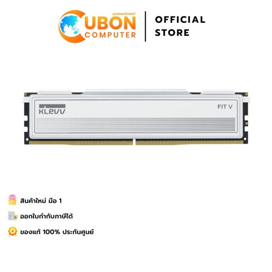 RAM (แรมพีซี) KLEVV FIT V GAMING WHITE OC 16GB (16GBx1) DDR5 5600MHZ CL30