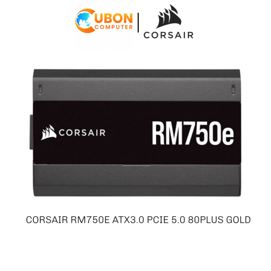 POWER SUPPLY CORSAIR RM750E ATX 3.0 PCIE 5.0 - 750W 80 PLUS GOLD (CP-9020248-NA) ประกันศูนย์ Synnex 7 ปี