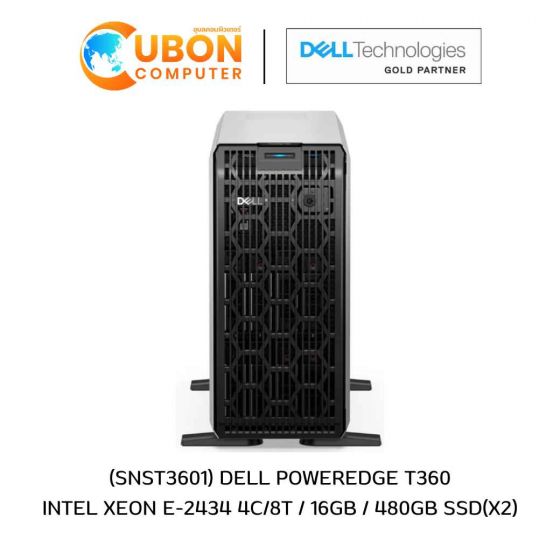 (SNST3601) DELL POWEREDGE T360 INTEL XEON E-2434 4C/8T / 16GB / 480GB SSD(x2)
