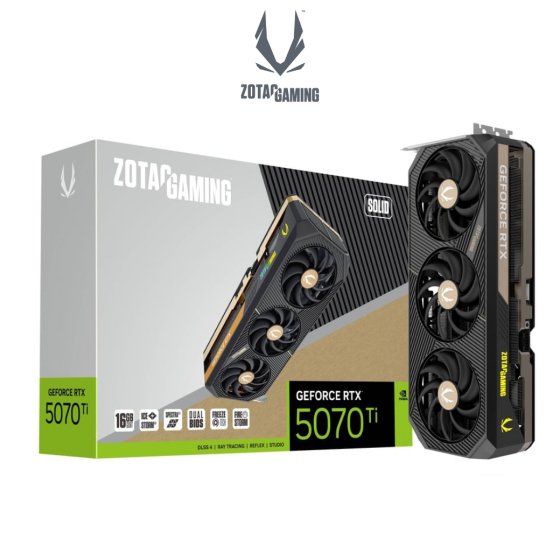 VGA การ์ดจอ ZOTAC GAMING GEFORCE RTX 5070 TI SOLID 16GB GDDR7