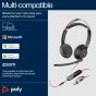 หูฟัง POLY BLACKWIRE 5220 STEREO USB-C HEADSET + 3.5mm PLUG + USB-C/A ADAPTER - 2 YEAR