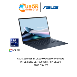 [Pre-Order] ASUS Zenbook 14 OLED UX3405MA-PP989WS NOTEBOOK (โน๊ตบุ๊ค) INTEL CORE ULTRA 9 185H /14" OLED / 32GB D5 / 1TB / WIN11 + OFFICE ประกันศูนย์ 3 ปี