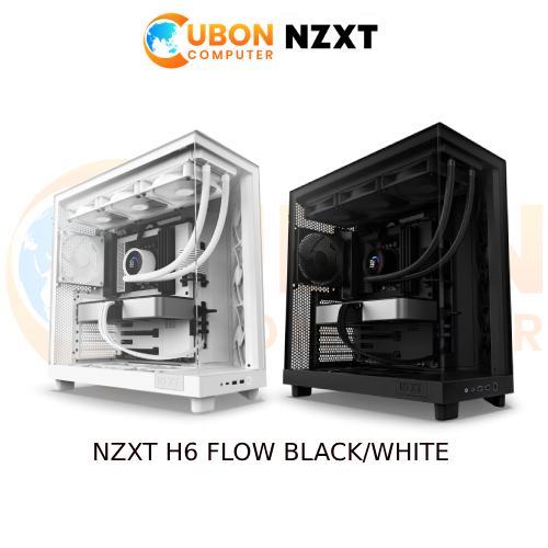 CASE (เคส) NZXT H6 FLOW RGB BLACK/WHITE